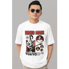 Sevbano Tasarım Bruno Mars Efsane Şarkıcı Baskılı Unisex Oversize Tişört