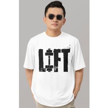 Sevbano Tasarım Lift Fitness Bodybuilding Sporcu Gym Baskılı Unisex Oversize Tişört