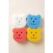 Bebekevi Bebek Yıkama Banyo Süngeri 4 Lü Ayıcık