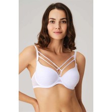 Aria's Closet Arias Closet Balenli Desteksiz Dolgusuz Askıları Çıkabilen Yaka Detaylı T-Shirt Sütyeni