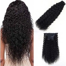 Yoğun Dalgalı 7 Parça Görünmez Yarım Ay Set %100 Gerçek / 55CM