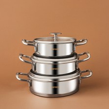 Karaca Vapor New Indüksiyon Tabanlı 6 Parça Sahan Çelik Tencere Seti