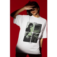 Sevbano Tasarım Justin Bieber Şarkıcı Baskılı Unisex Oversize Tişört