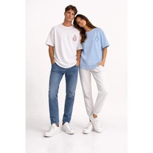 Nevermind Sevgili Kombini Ateş Su Minimal Çift Tişört Oversize Unisex Partner Kombin Seti