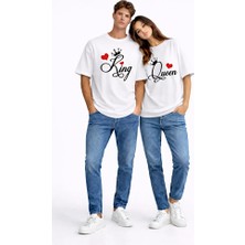 Nevermind King Queen Sevgili Kombini Çift Tişört Matching Couple Oversize Unisex Partner Kombin Seti