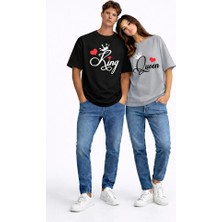 Nevermind King Queen Sevgili Kombini Çift Tişört Matching Couple Oversize Unisex Partner Kombin Seti