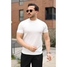 Arben Boutique Erkek Fitilli Bisiklet Yaka Triko Tişört