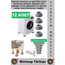 Wintoup #titreşimönleyici Kaydırmaz Ses Titreşim Önleyici Çamaşır Makinesi Mobilya Sabitleyici Ayak 12 Adet