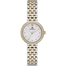 Momentus SW298T-09SG Çelik Kasa Çelik Kordon 3 Atm Suya Dayanıklı Metalik-Altın Renk Kadın Kol Saati