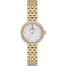 Momentus SW298G-09SG Çelik Kasa Çelik Kordon 3 Atm Suya Dayanıklı Altın Renk Kadın Kol Saati