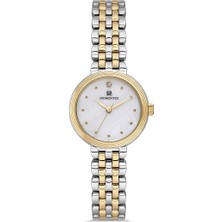 Momentus CW298T-09SG Çelik Kasa Çelik Kordon 3 Atm Suya Dayanıklı Metalik-Altın Renk Kadın Kol Saati