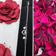 Victoria 925 Ayar Gümüş Kalp Detaylı Zincir Bileklik