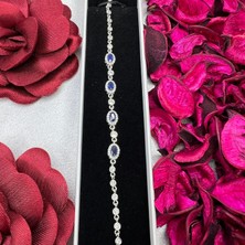 Victoria 925 Ayar Gümüş Safir Renk Taşlı Bileklik
