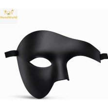 NessiWorld Siyah Yarım Erkek Maske – Phantom Parti &amp; Balo Maskesi