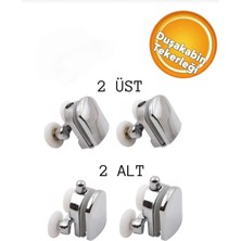 Ilhan Çift Tekerlekli Duşa Kabin Tekerleği Alt Üst Takım 4'lü Set