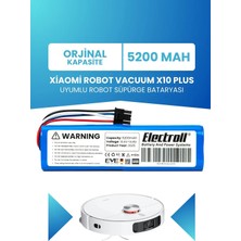 Electroll Xiaomi Mi Robot Vacuum X10 Plus Uyumlu Batarya 5200MAH Pil Robot Süpürge Bataryası BHR6363EU