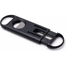 Alcan Puro Kesici Kayar Mekanizmalı Puro Makası Taşınabilir Cigar Cutter Siyah