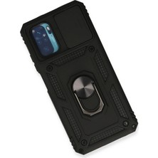 Azrlya Newface Xiaomi Redmi Note 10 Kılıf Pars Lens Yüzüklü Silikon - Siyah