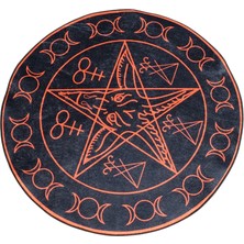 Zehra Abla Halı Yeni Lüks Dekoratif Pentegram Tasarım Digital Baskı Makine Halısı 7136