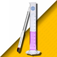 Sevgift Alkolmetre Seti Kısa (250ML Mezür) | Cam Dansimetre Yoğunluk Ölçer