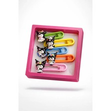 The Littles Kids Kız Çocuk Sanrio Kuromi Figürlü Kutulu Pembe Turuncu Mavi Sarı Yeşil Renkli Pensli Yan Toka Seti