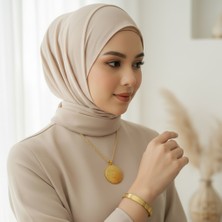 TrendyX Allahlı Ayetel Kürsi Kolye ve Ayetel Kürsi Bileklik Seti Gold Çelik Islami Takı