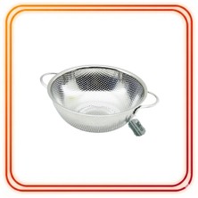 BURADABULDUN 22 cm Metal Kulplu Çelik Sepet Süzgeç - Ince Tel, Ayaklı Mutfak Süzgeci