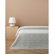 English Home Botanica Baskılı Pamuklu Çift Kişilik Pike 200X220 cm Mavi