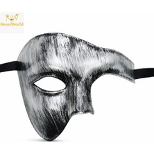 Üreticiniz Antik Eskitme Gümüş Erkek Parti Maskesi Yarım Yüz 481348