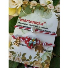 Amabel Jewelerys Murano Çiçekli Boncuk, Harf ve Fil Charmlı Marteniçka 2'li Bileklik (Marteniçka Ipi Hediyeli)