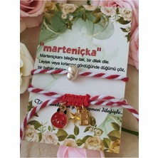 Amabel Jewelerys Uğur Böceği, Yıldız ve Harf Charmlı Kartlı Marteniçka 2'li Bileklik (Marteniçka Ipi Hediyeli)