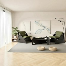 Praktura Craft Ceviz Ahşap Koltuk Takımı, 2+1 Çay Seti, 2 Ahşap Berjer 1 Orta Sehpa