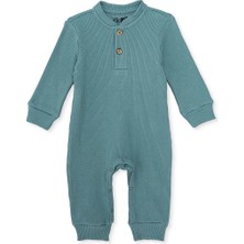 Hellobaby Erkek Bebek Tulum Çiçek Baskılı Çıtçıtlı Bisiklet Yaka Uzun Kol Patikli