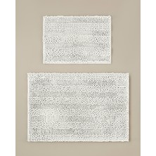 English Home Big And Tiny Kaydırmaz Taban Banyo Paspası Seti 60X90 + 40X60 cm Beyaz