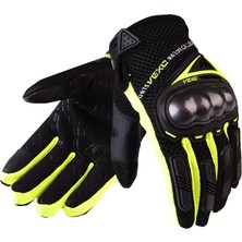 Vexo Stella Yazlık Motosiklet Eldiveni Neon Sarı-Siyah