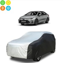 AUTOES Toyota Corolla Sedan 2024 Model Uyumlu Araba Brandası Oto Branda Gri-Siyah