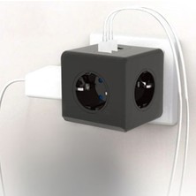 LTG Nova Isıya Dayanıklı Termal Akım Korumalı Çocuk Korumalı 3 Priz Girişli 3 USB Girişli Küp Pri