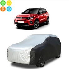 AUTOES Citroen C3 2024 Model Uyumlu Araba Brandası Oto Branda Gri-Siyah