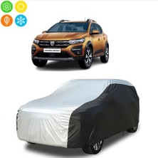 AUTOES Dacia Sandero Stepway 2023 Model Uyumlu Araba Brandası Oto Branda Gri-Siyah