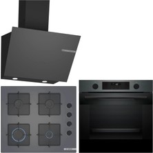 Bosch Gri 3 Lü Ankastre Set 497 ( HUA736EG0T - POP6C9P31O - DWK66PJ70T ) - Buhar Destekli -