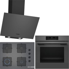 Bosch Gri 3 Lü Ankastre Set 405 ( HJG852YN0T - POP7C9P30O - DWK64PJ70T  ) 67CM Ocak - 3D Fry Hava ile Kızartma -