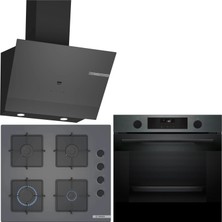 Bosch Gri 3 Lü Ankastre Set 509 ( HUA736EG0T - POP6C9P31O - DWK67PJ70T ) - Buhar Destekli -