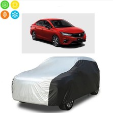 AUTOES Honda City 2022 Model Uyumlu Araba Brandası Oto Branda Gri-Siyah
