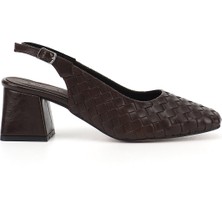 Gönderi(r) Kadın Kahverengi  Orta Kalın Topuklu Arkası Açık Ayakkabı