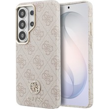 Galaxy S26 Ultra Kılıf Guess Lisanslı M-Safeli Gold Metal Kamera Çerçeve Taşlı 4g Logolu Kapak Pembe