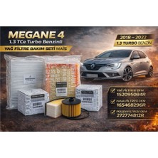 Motorx Megane 4 1.3 Tce Turbo Benzinli Filtre Bakım Seti Yağ Hava Polen Filtresi Mais