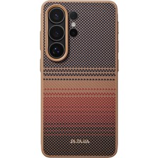Galaxy S26 Ultra Kılıf M-Safeli Pitaka Tactile Woven Sunset-Moonrise Aramid Cairn Serisi Kahverengi
