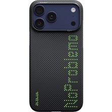 iPhone 17 Pro Max Kılıf M-Safeli Lumintex Aramid Fiber Pitaka Tactile Woven Aries Serisi Siyah