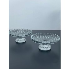 Feyza Design 2 Li Ayaklı Cam Tabak ve Servis Kase Seti, 6X13CM, Şık Sunumlar