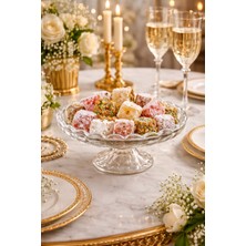 Feyza Design Ayaklı Cam Sunumluk, Çerezlik ve Şekerlik, 14,5x6 Cm, Şık ve Zarif Tasarım